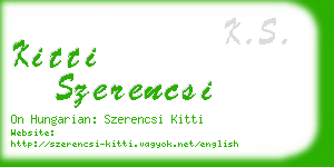 kitti szerencsi business card